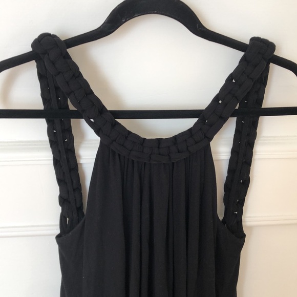 NWT US $498 open back Grecian black summer Europe dress rope straps bubble hem - Picture 2 of 8